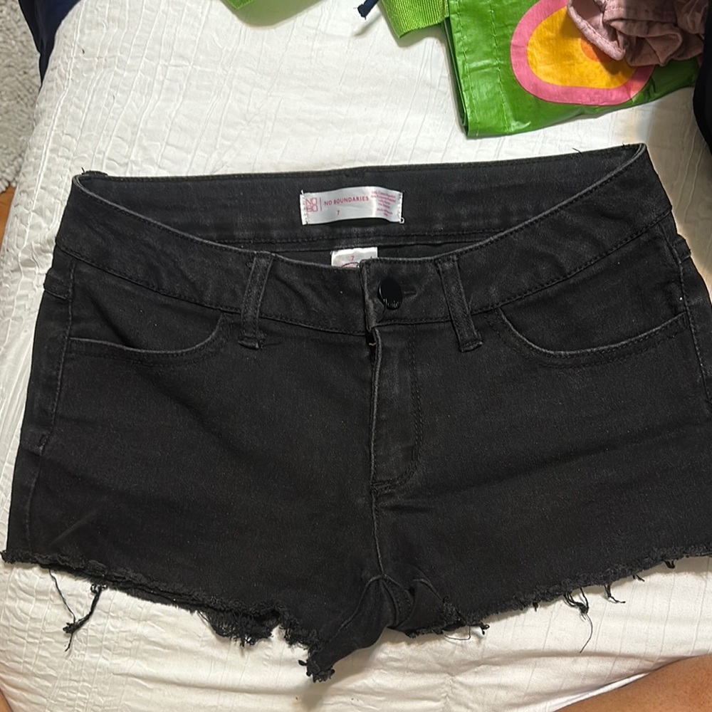 Women's Black Denim Shorts